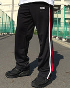 Basic One Point Track Pants - Black / Red / White