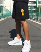 Smiley Relax Sweat Shorts - Black
