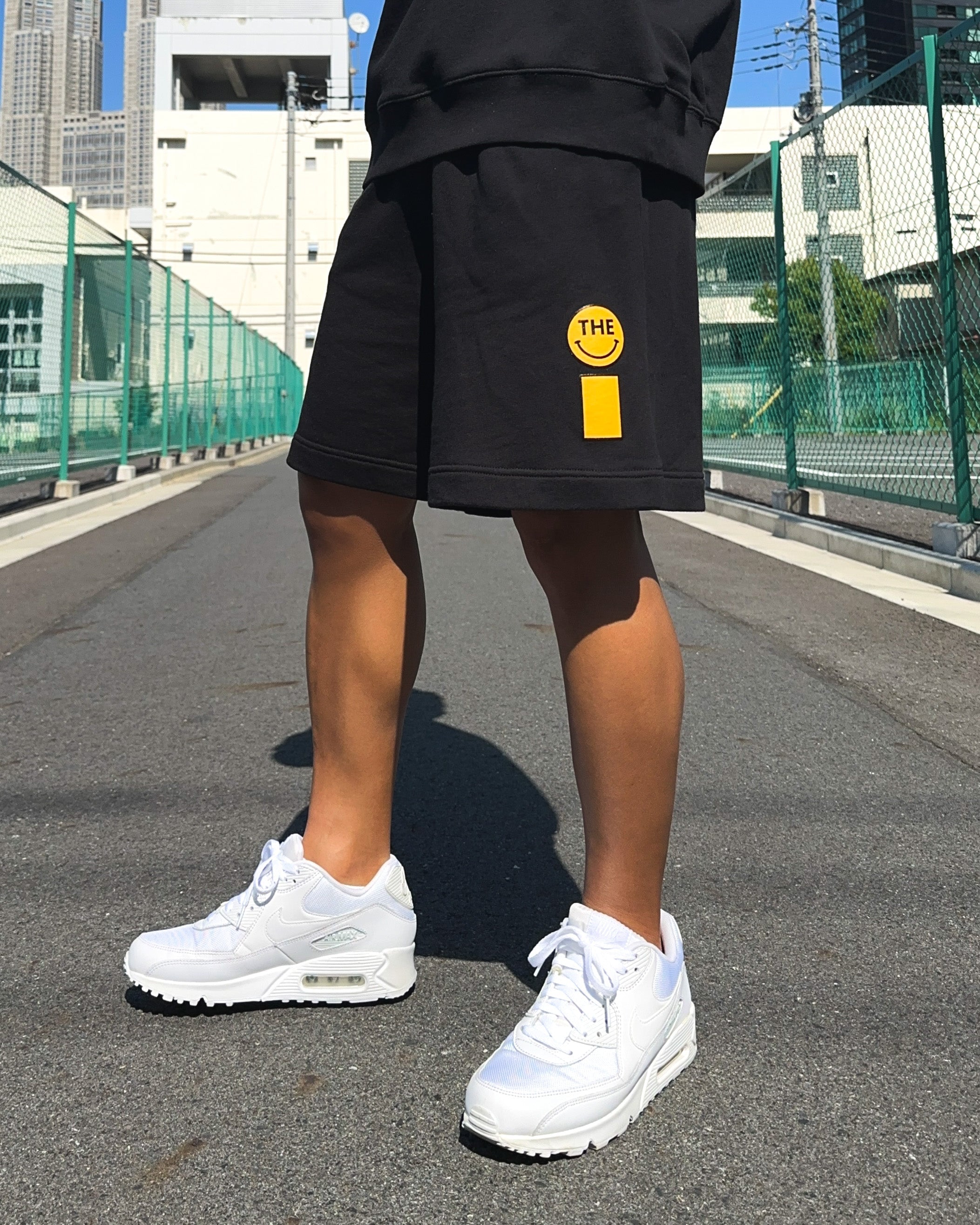 Smiley Relax Sweat Shorts - Black