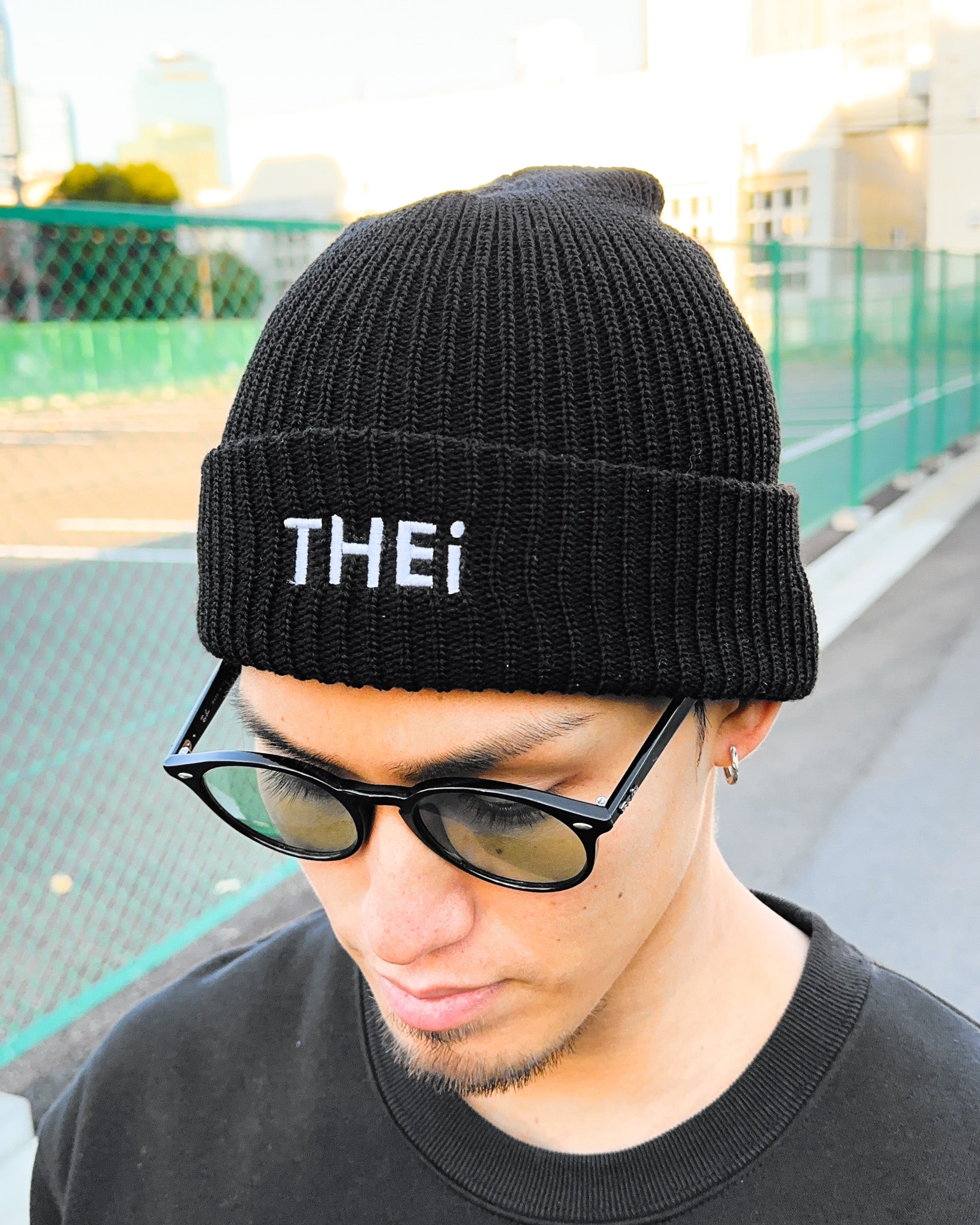 Basic One Point Knit Cap - Black