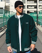 Basic One Point Melton Stadium JKT - Billiard Green