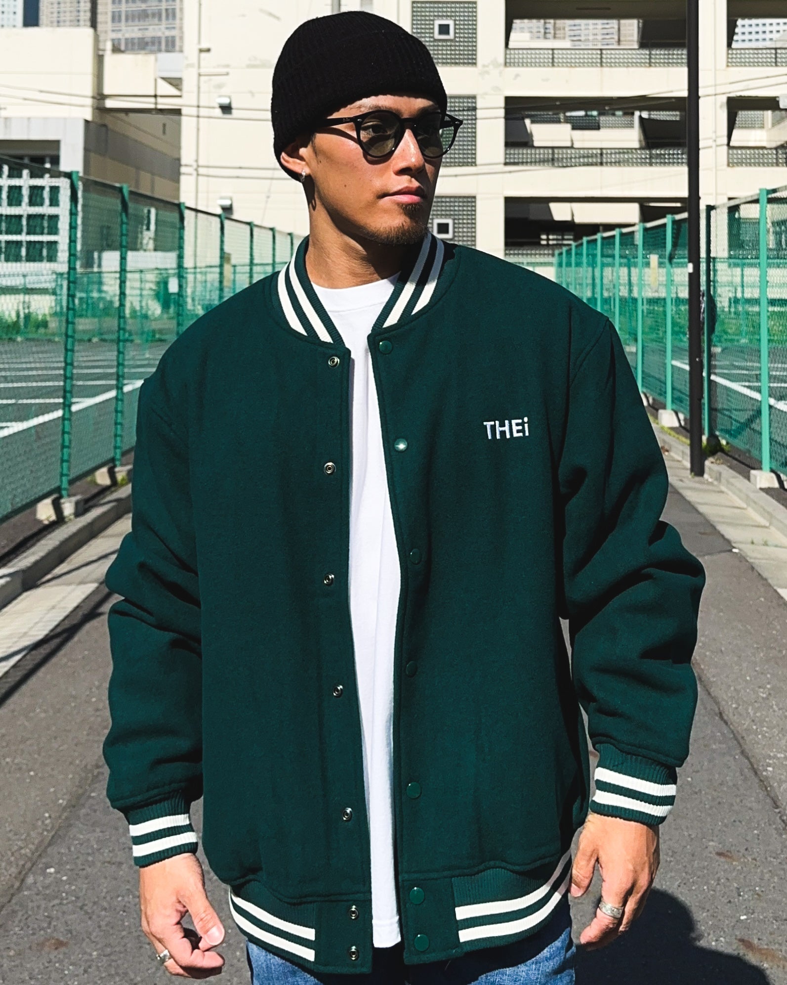 Basic One Point Melton Stadium JKT - Billiard Green