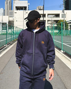 Arabic One Point HW Sweat Zip Hoodie - Navy