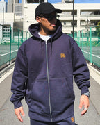 Arabic One Point HW Sweat Zip Hoodie - Navy