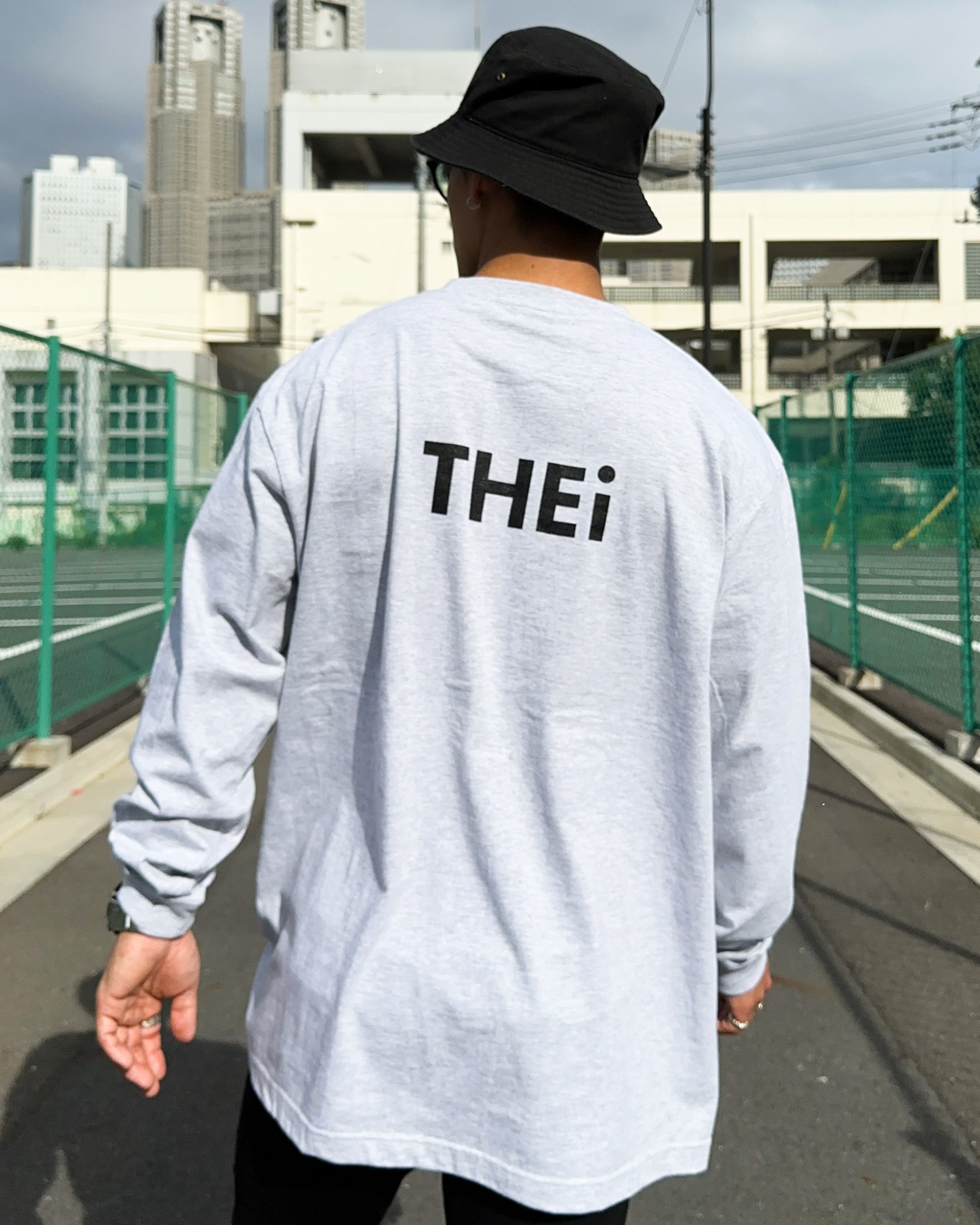 Basic Back Print L/S Tee - Gray