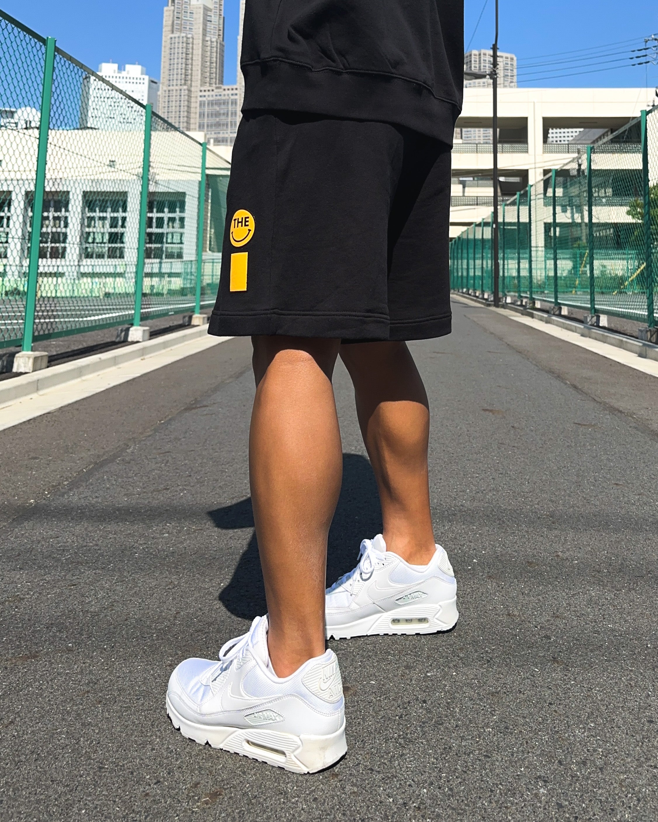 Smiley Relax Sweat Shorts - Black