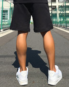 Smiley Relax Sweat Tee & Shorts Setup - Black