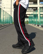 Basic One Point Track Pants - Black / Red / White