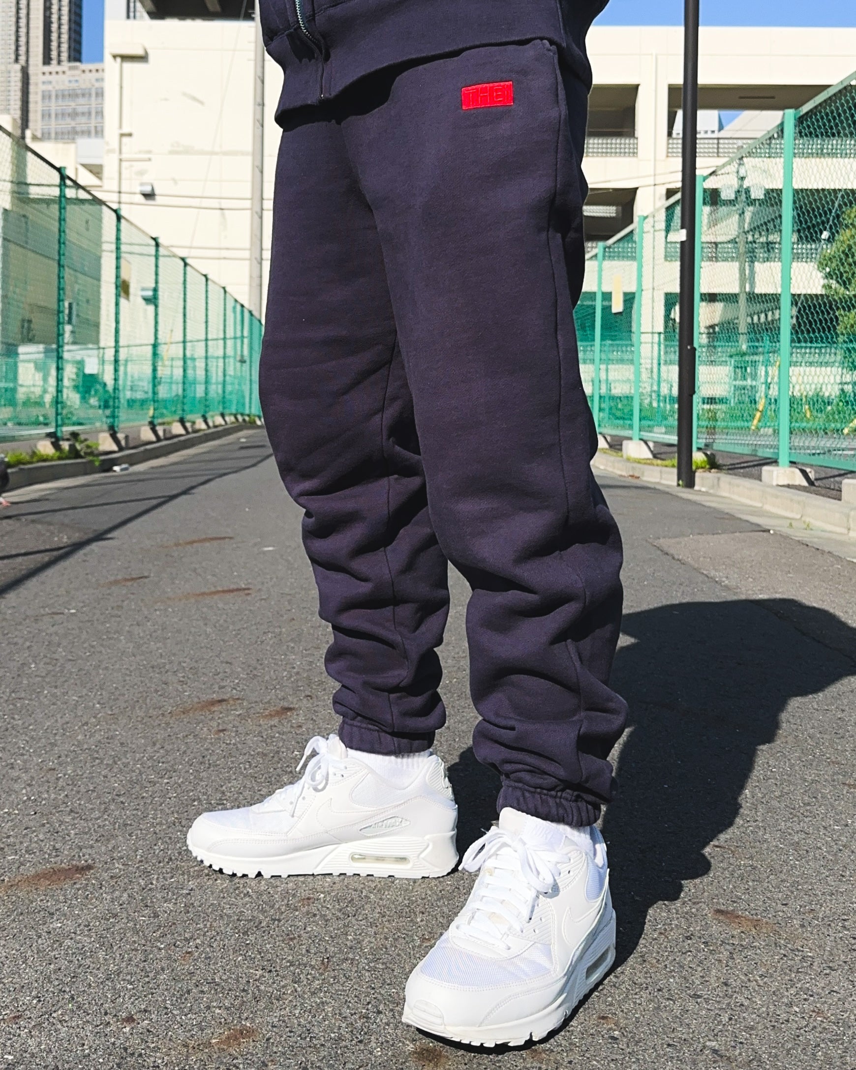 Box-Type2 One Point HW Sweat Pants - Navy