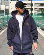 Arabic One Point HW Sweat Zip Hoodie - Navy