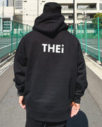 Basic Back Print HW Sweat Zip Hoodie - Black