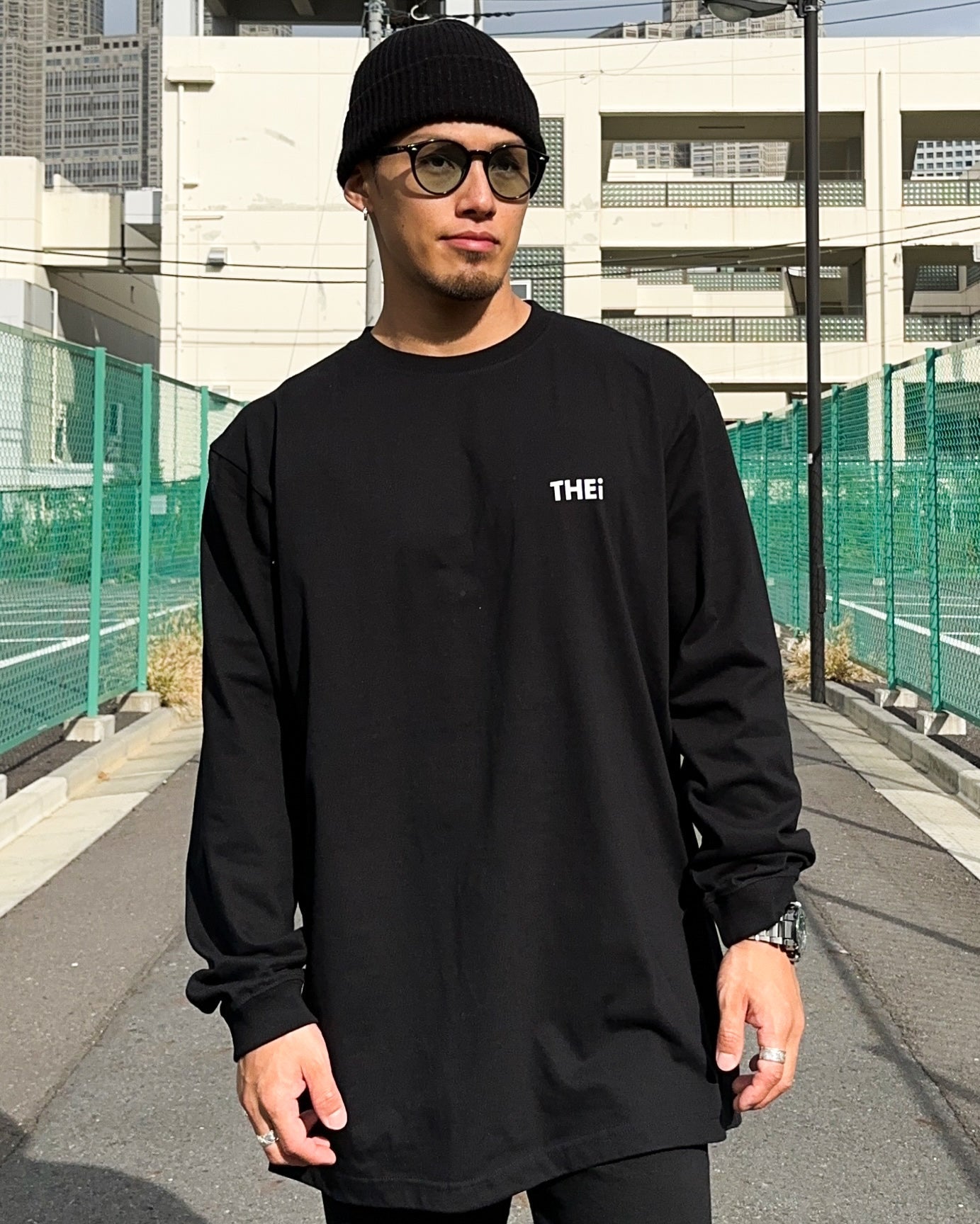 Basic One Point L/S Tee - Black