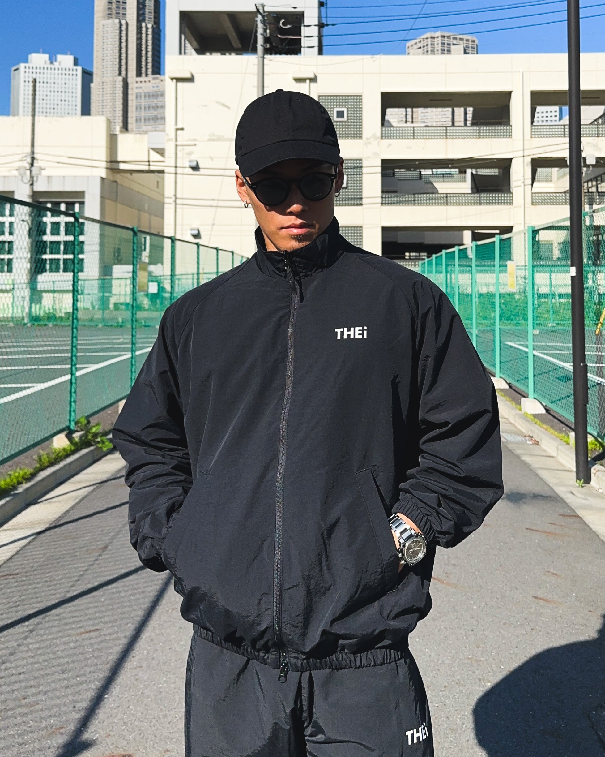 Basic One Point Nylon Track JKT - Black