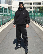 Basic One Point HW Sweat Hoodie & Pants Setup - Black