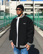 Basic One Point Melton Stadium JKT - Black