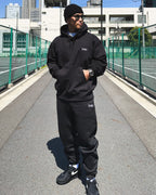 Basic One Point HW Sweat Hoodie & Pants Setup - Black