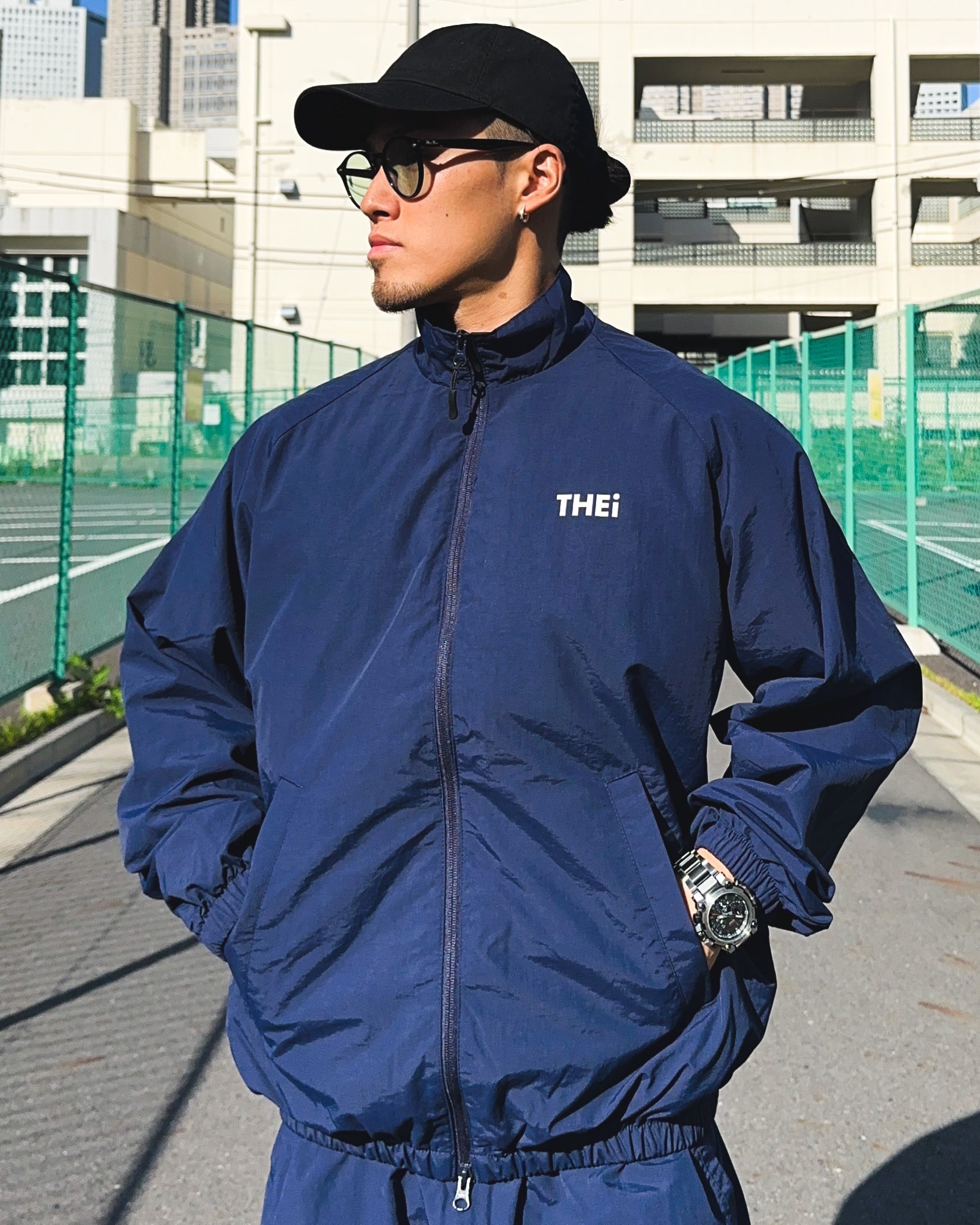 Basic One Point Nylon Track JKT & Pants Setup - Navy