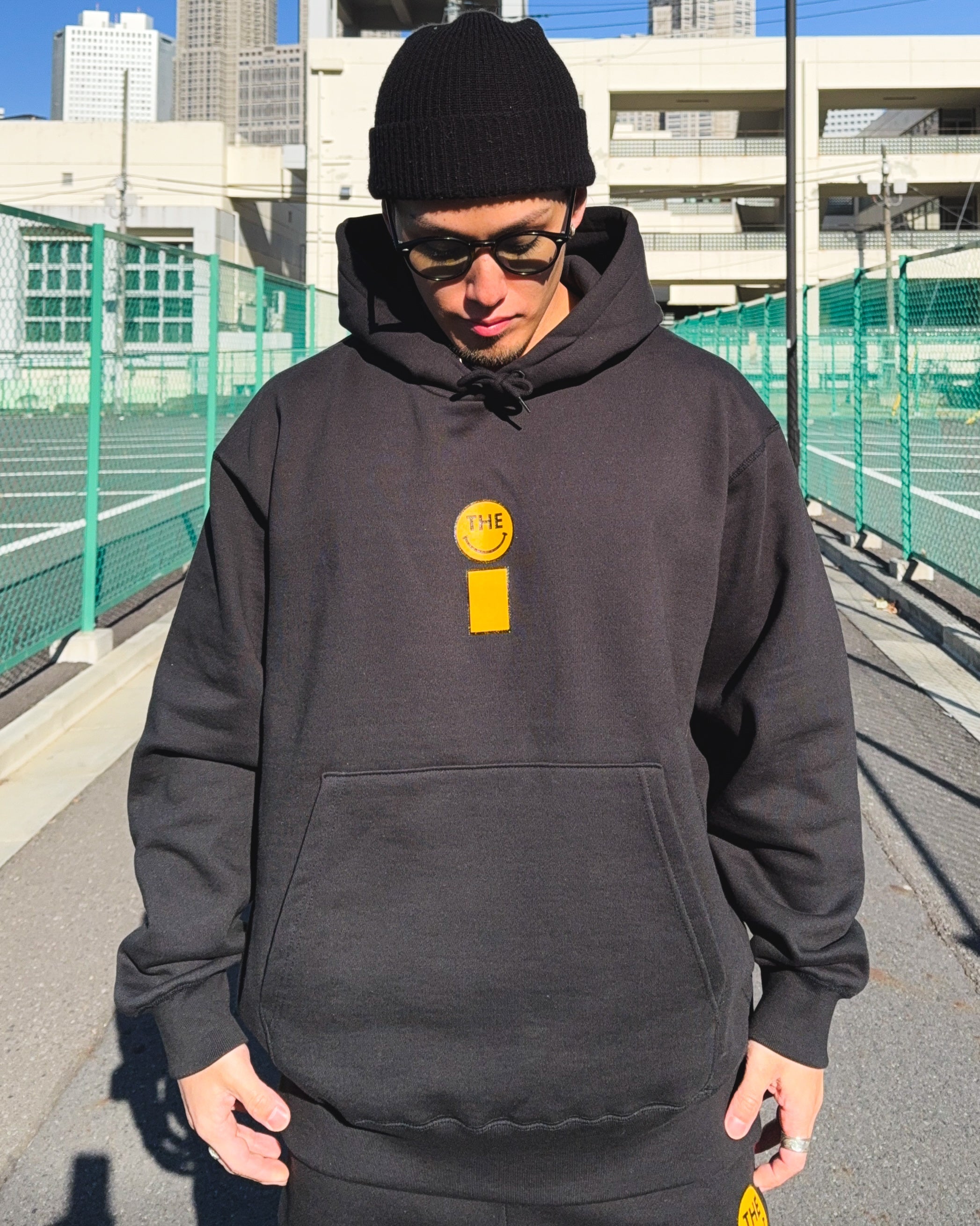 Smiley HW Sweat Hoodie & Pants Setup - Black