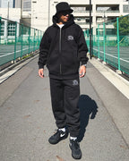 Arabic-Type2 HW Sweat Zip Hoodie & Pants Setup - Black