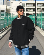 Basic One Point Melton Stadium JKT - Black