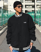 Basic One Point Melton Stadium JKT - Black