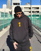 Smiley HW Sweat Hoodie & Pants Setup - Black