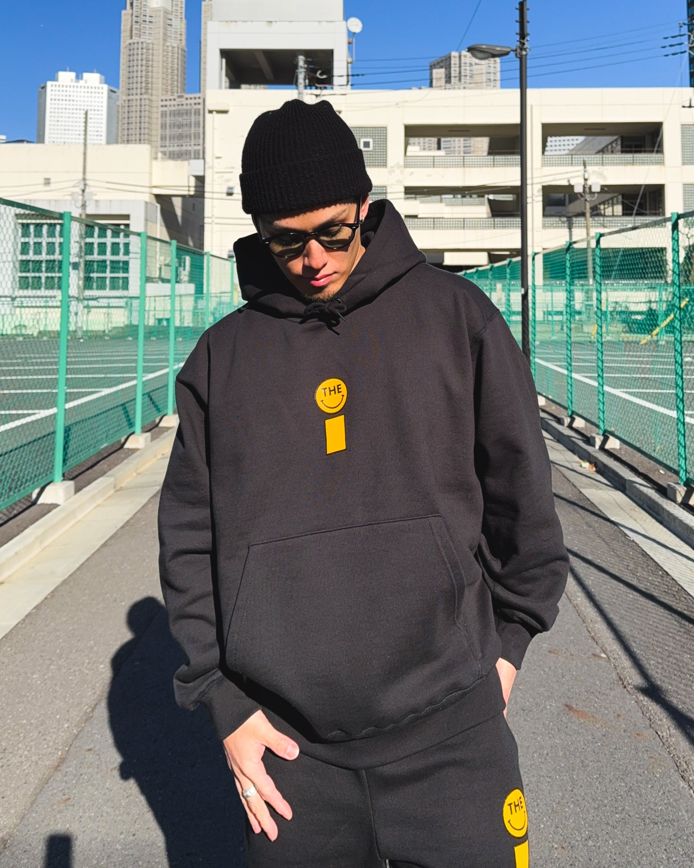 Smiley HW Sweat Hoodie & Pants Setup - Black