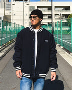 Basic One Point Melton Stadium JKT - Navy