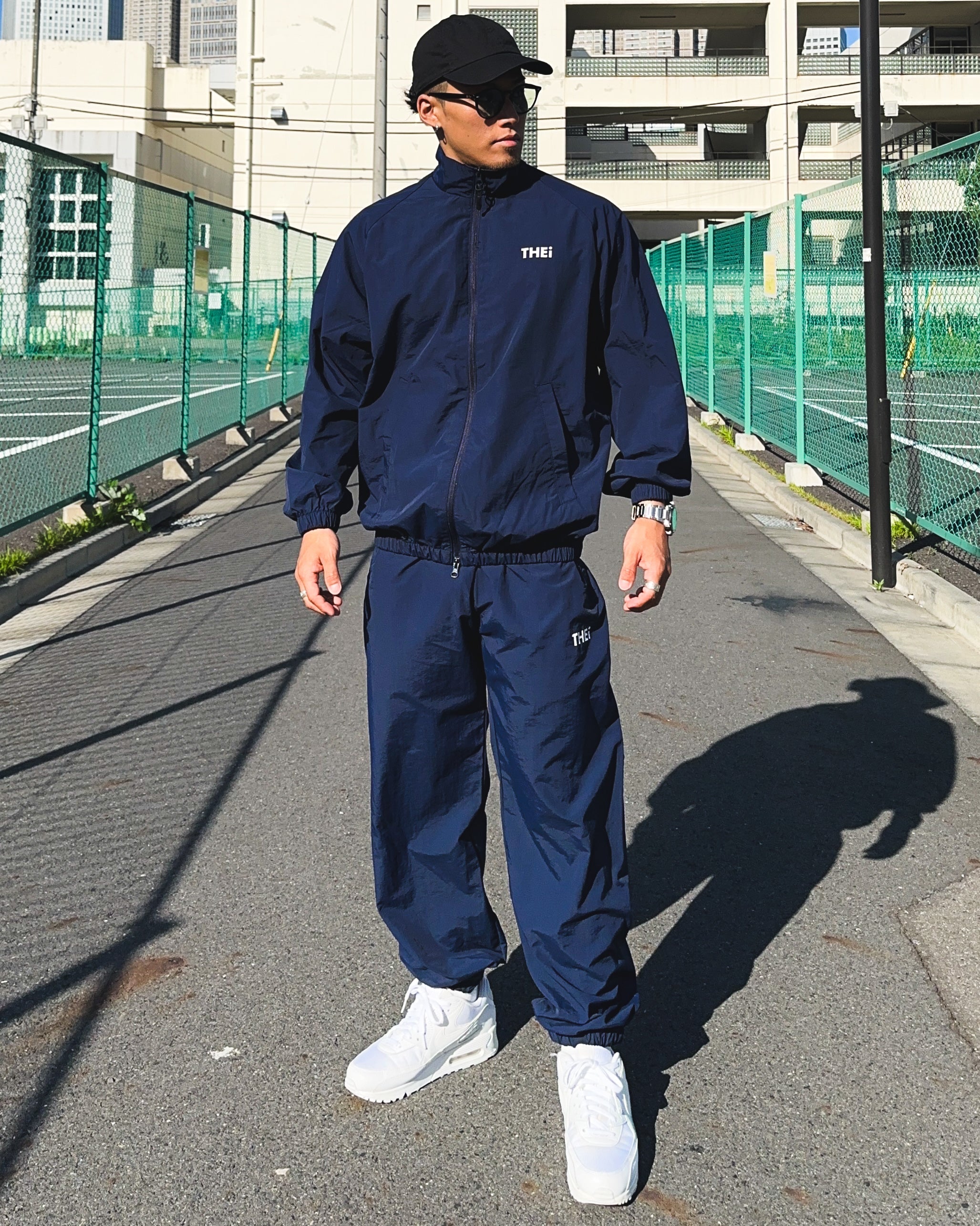 Basic One Point Nylon Track JKT & Pants Setup - Navy