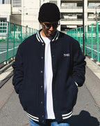 Basic One Point Melton Stadium JKT - Navy