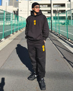 Smiley HW Sweat Hoodie & Pants Setup - Black