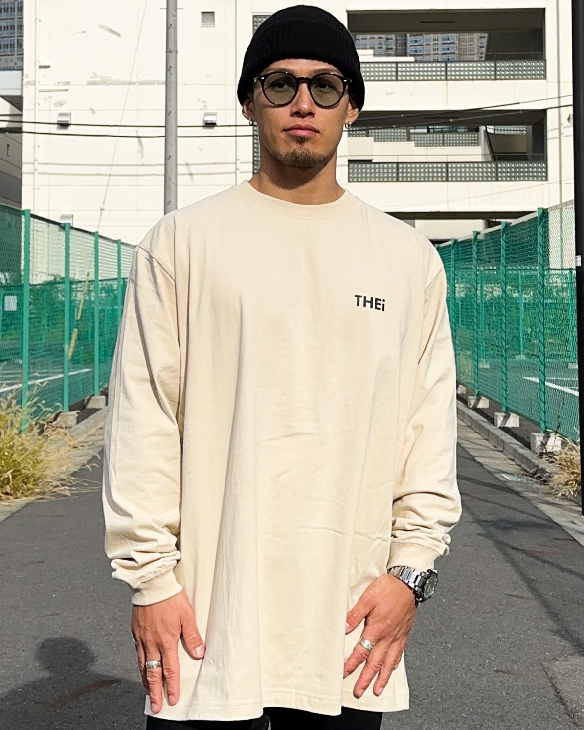 Basic One Point L/S Tee - Beige