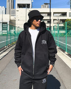 Arabic-Type2 HW Sweat Zip Hoodie & Pants Setup - Black