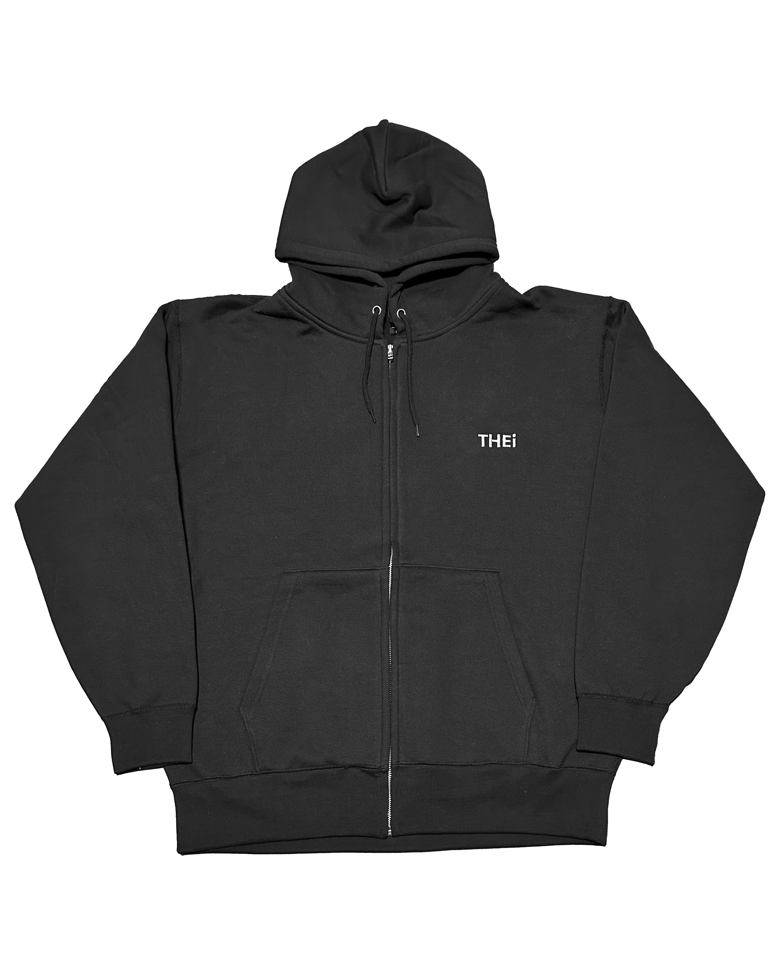 Basic One Point HW Sweat Zip Hoodie - Black