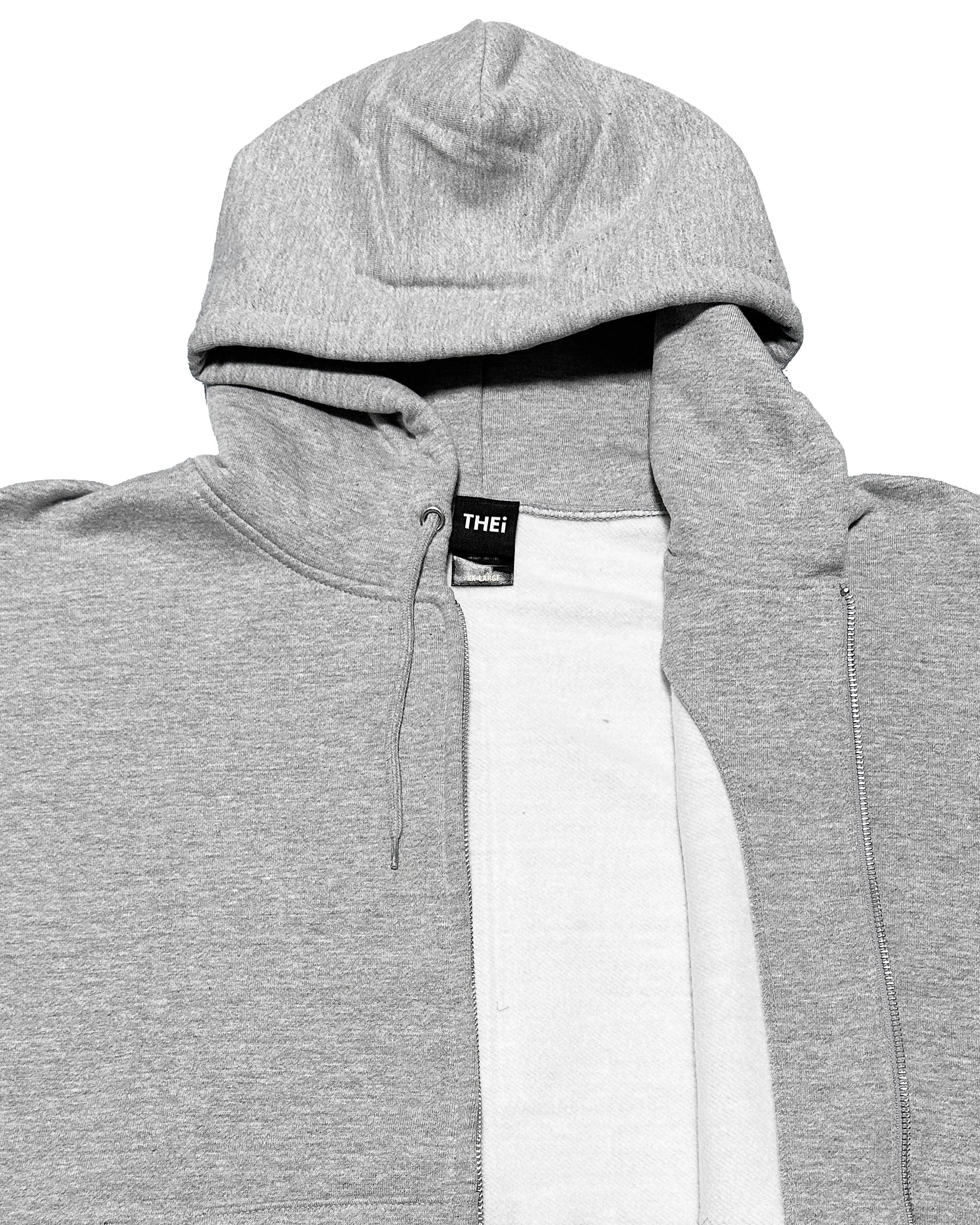 Basic One Point HW Sweat Zip Hoodie - Gray