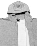Basic Back Print HW Sweat Zip Hoodie - Gray