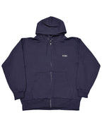 Basic One Point HW Sweat Zip Hoodie - Navy