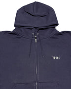 Basic One Point HW Sweat Zip Hoodie - Navy