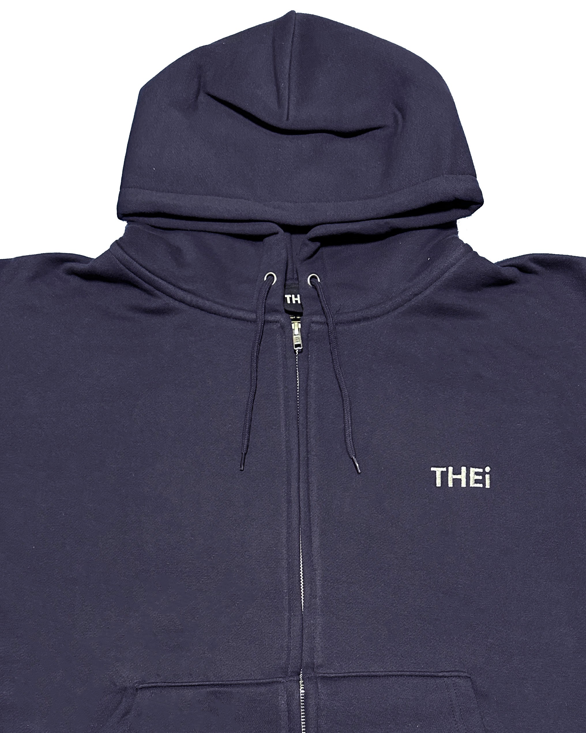 Basic One Point HW Sweat Zip Hoodie - Navy