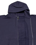 Basic One Point HW Sweat Zip Hoodie - Navy