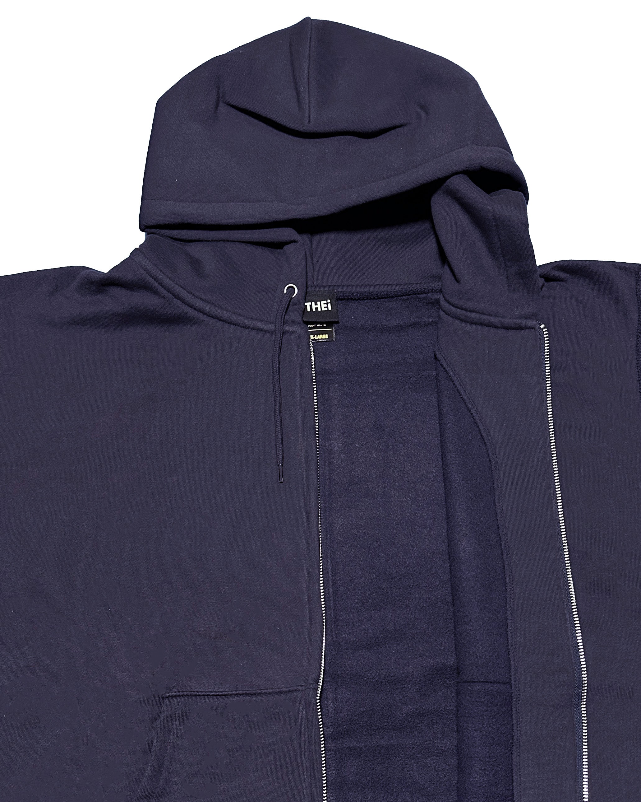 Box One Point HW Sweat Zip Hoodie - Navy