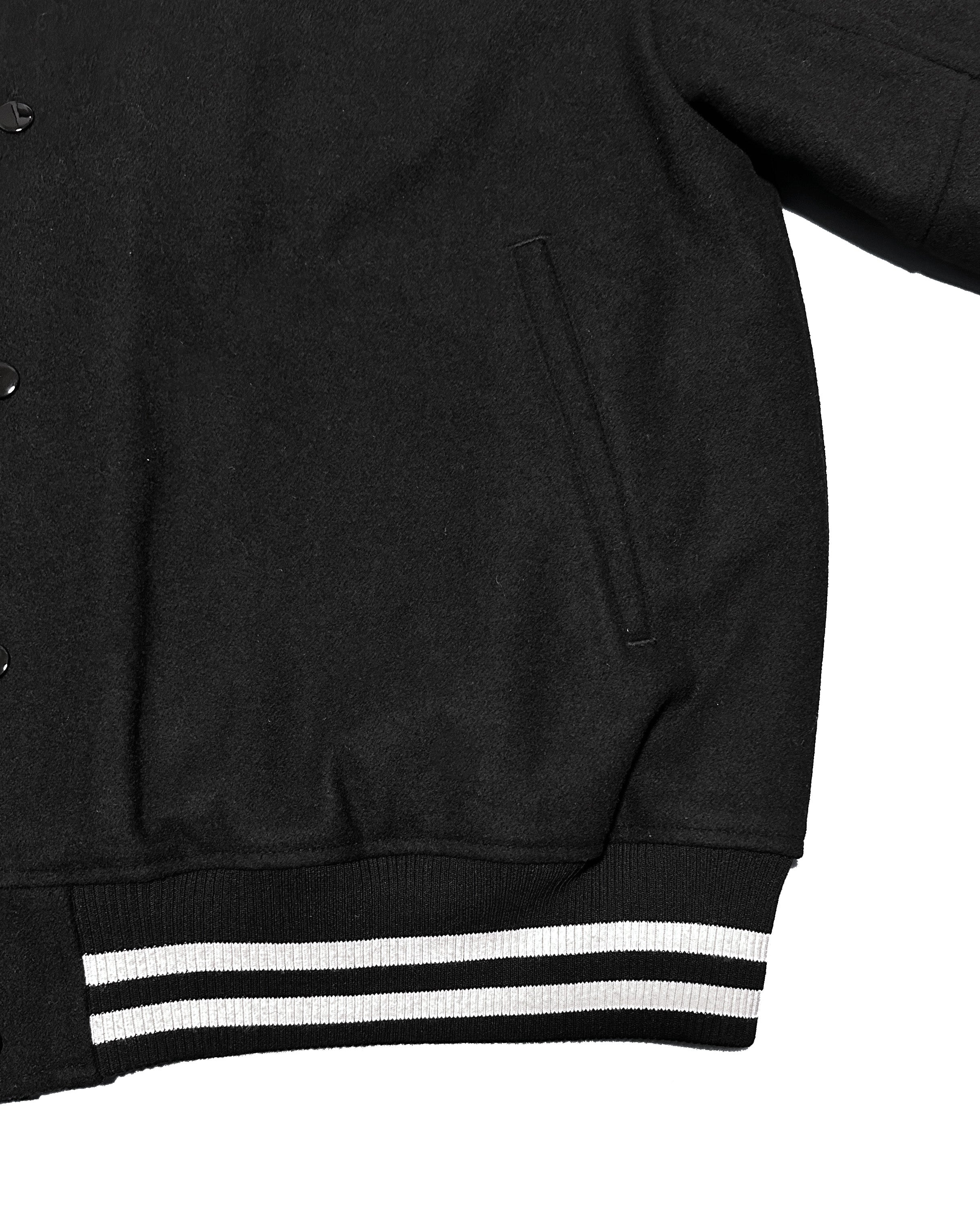 Basic One Point Melton Stadium JKT - Black