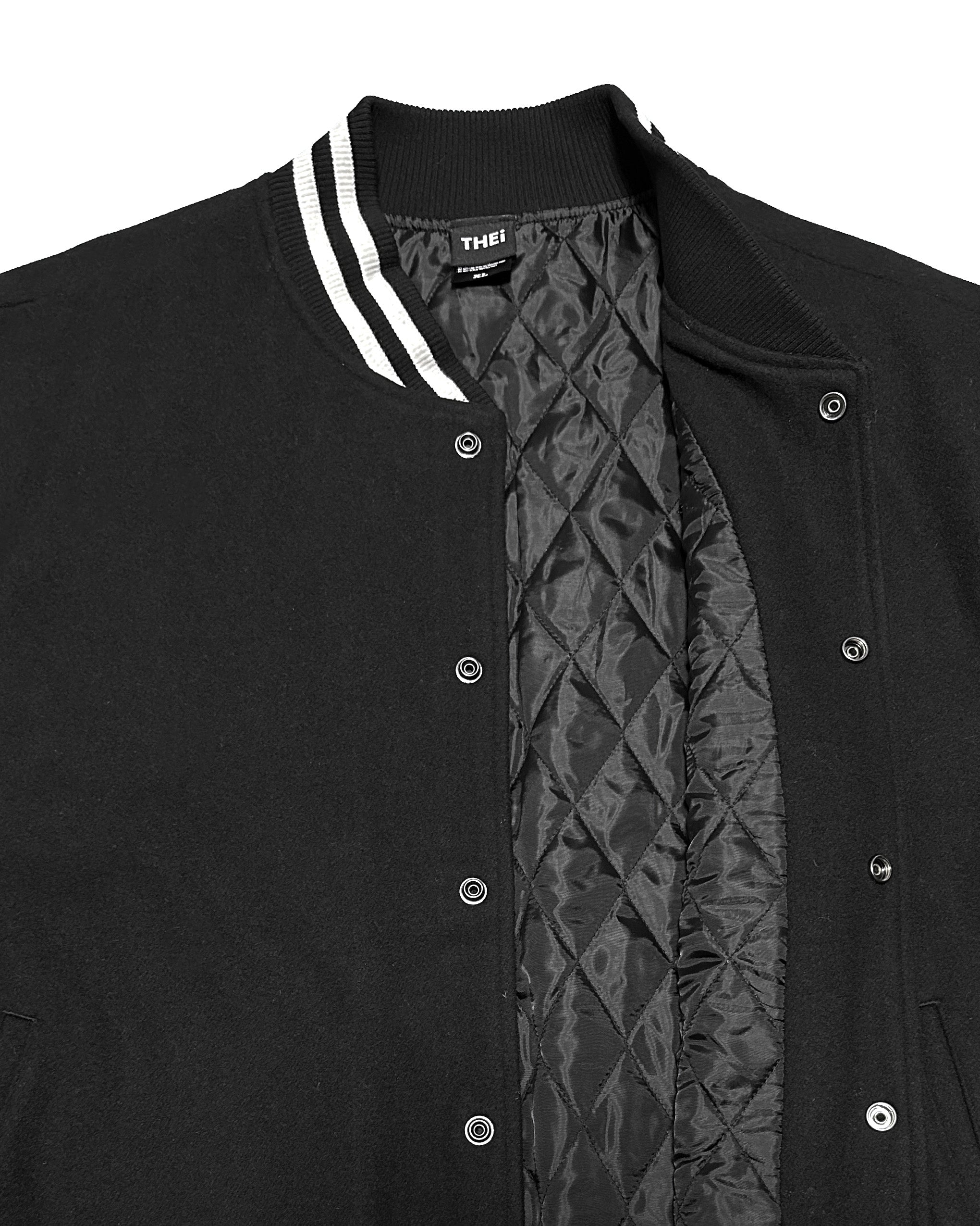 Basic One Point Melton Stadium JKT - Black