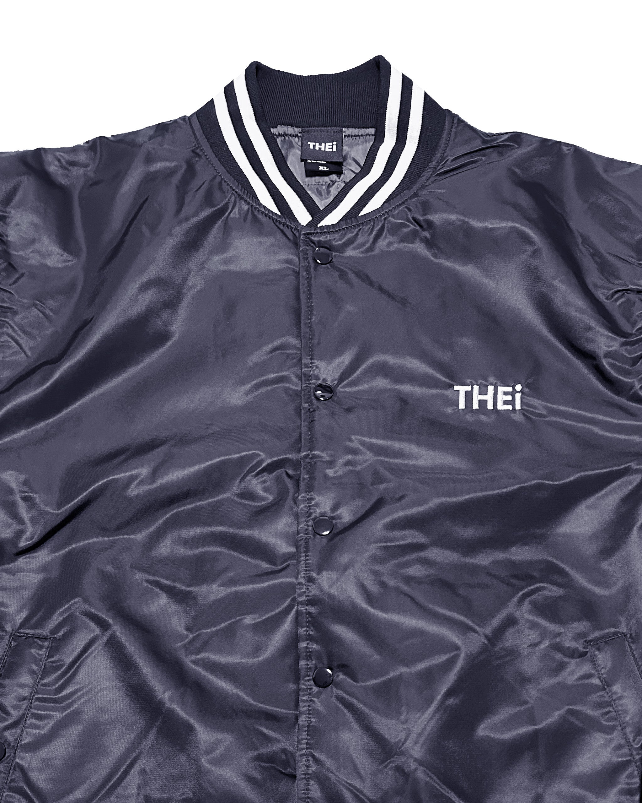 Basic One Point Nylon Stadium JKT - Navy / White