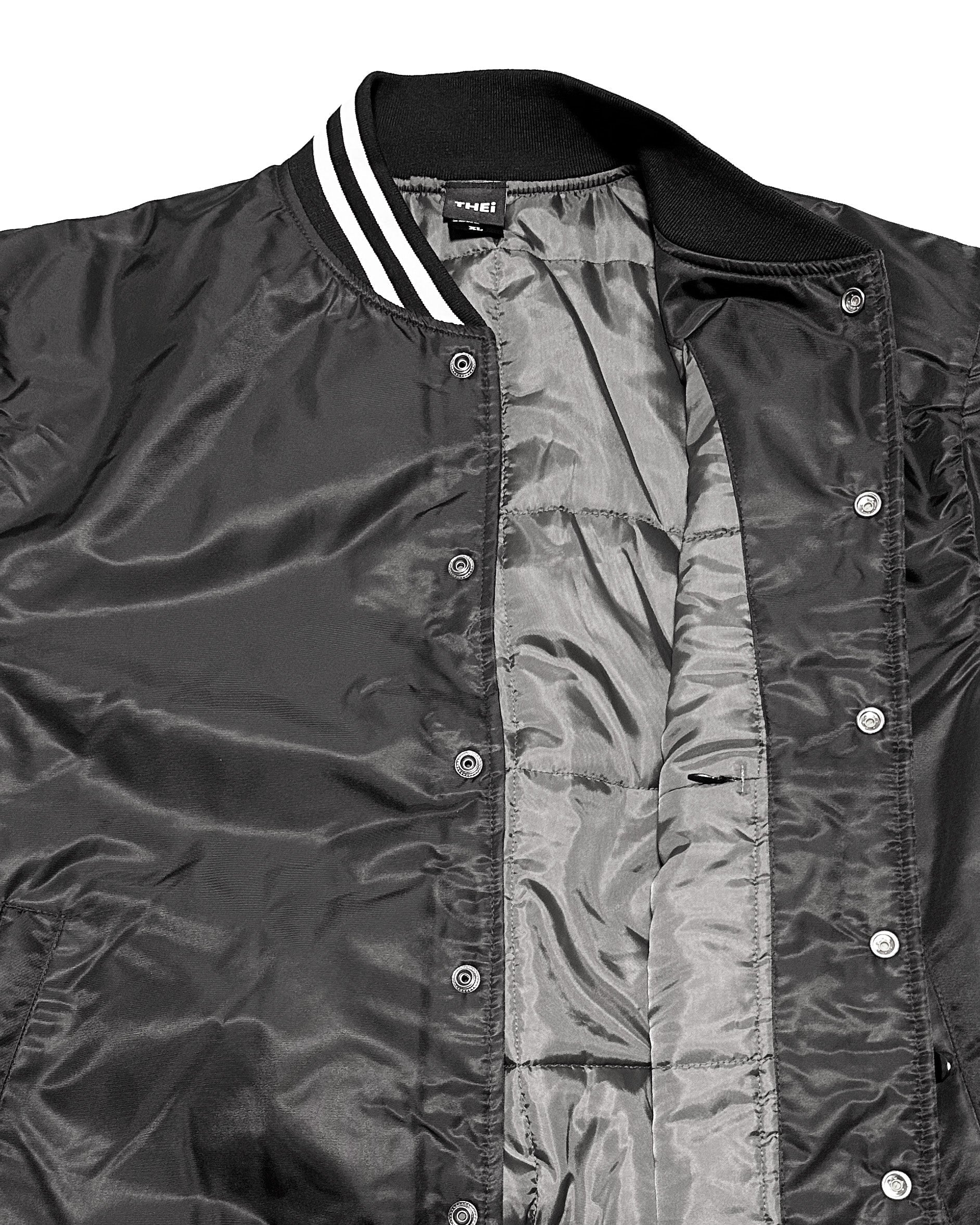 Basic One Point Nylon Stadium JKT - Black / White