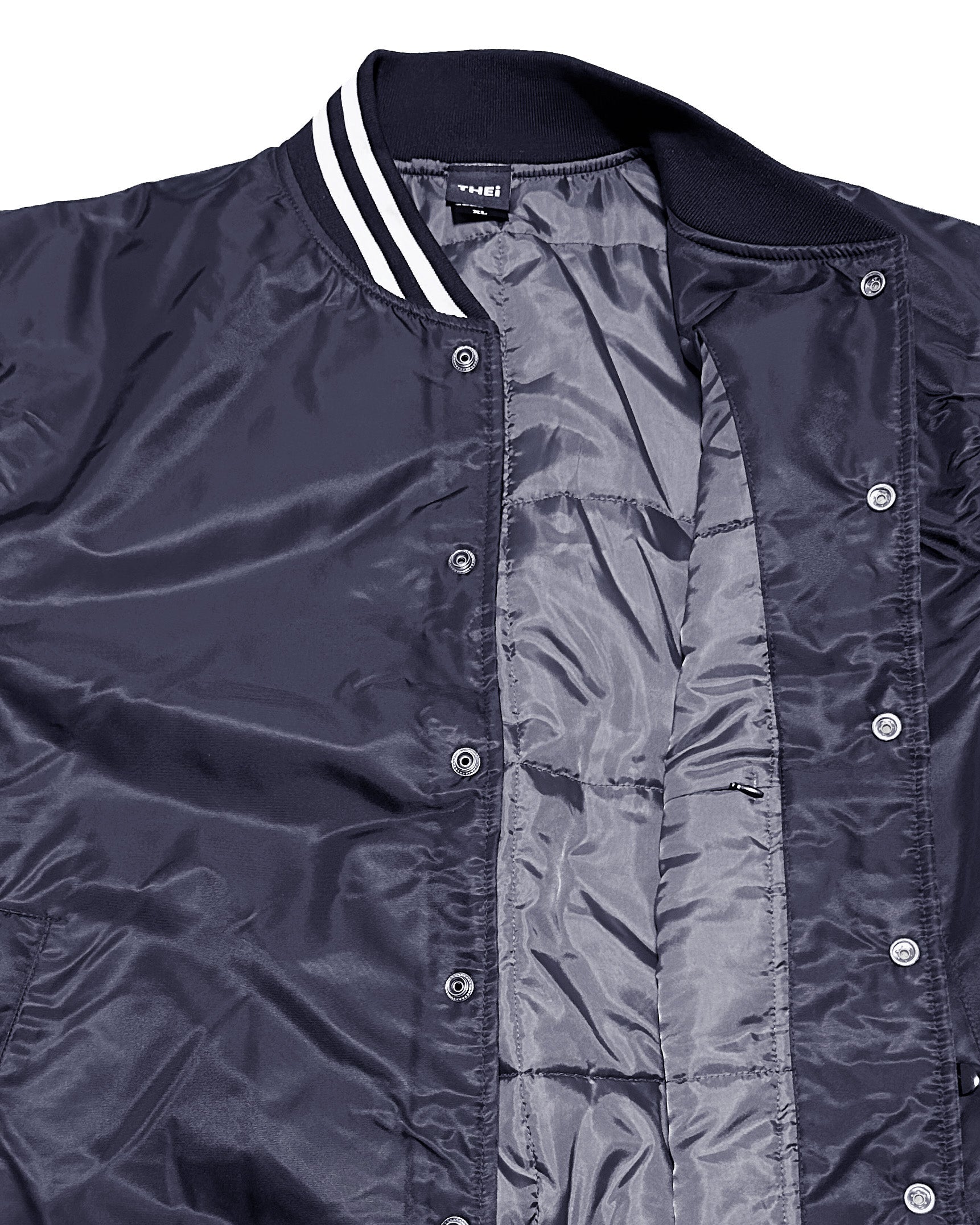 Basic One Point Nylon Stadium JKT - Navy / White