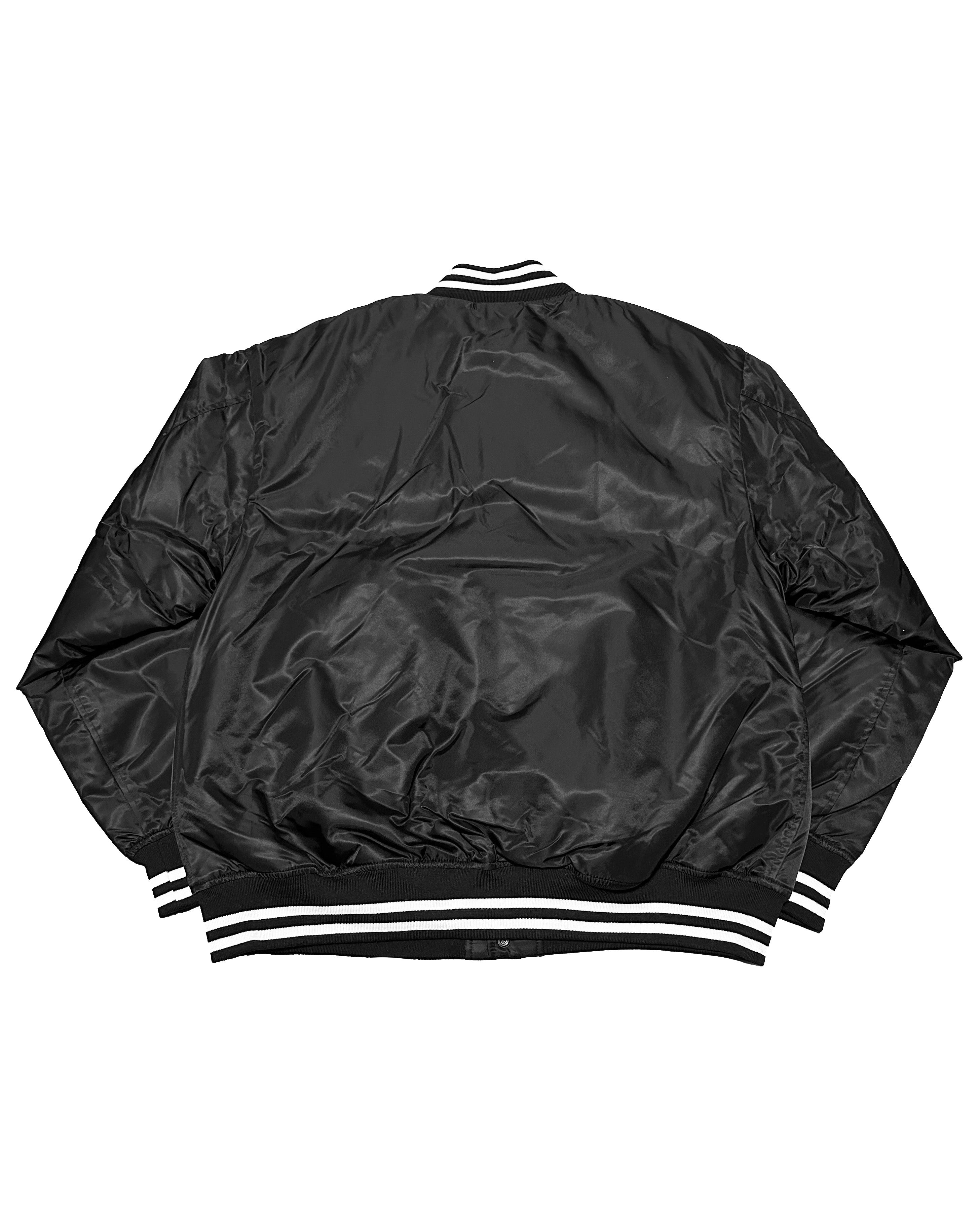 Basic One Point Nylon Stadium JKT - Black / White
