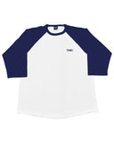 Basic One Point Raglan 3/4 Tee - White / Navy