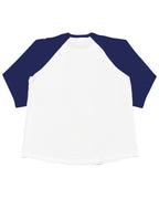 Basic One Point Raglan 3/4 Tee - White / Navy
