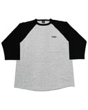 Basic One Point Raglan 3/4 Tee - Gray / Black